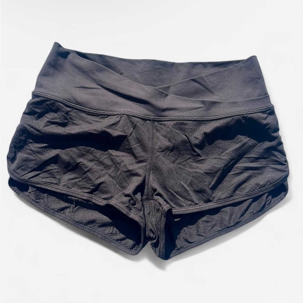 Lululemon Black Cross Band Running Shorts Built In Underwear